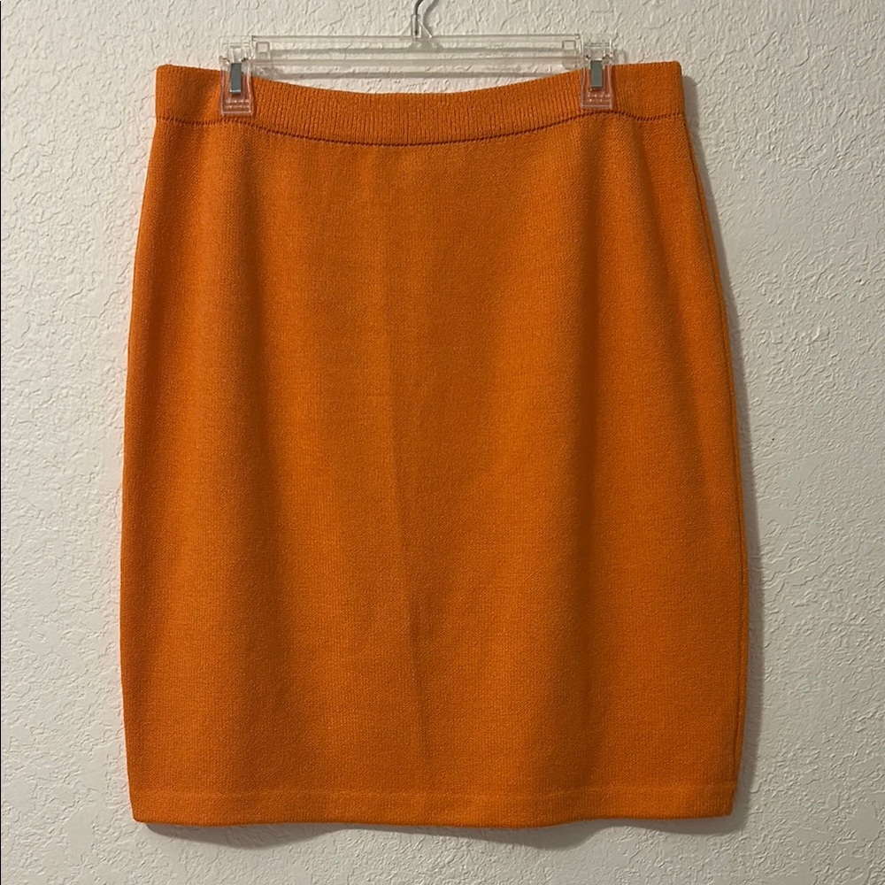 St John’s Collection Orange Knit Pencil Skirt Size 12